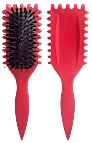 LAC FOR YOU Cepillo Pelo Rizado – Cepillo Definidor de Rizos con Borde Ondulado para Ondas Naturales, Cerdas Suaves & Redondeadas, Anti-Frizz, Mango Soft-Grip – Magenta