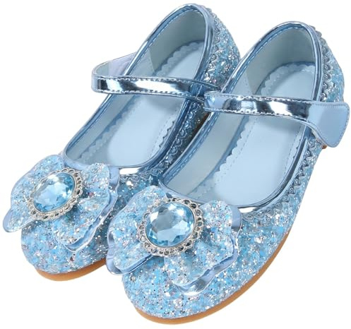 ZOUPREME Chaussure Princesse Fille Plates, Basket Enfant Costum Ballerines for Fête Spectacles Mariage (25,A1-Blue)