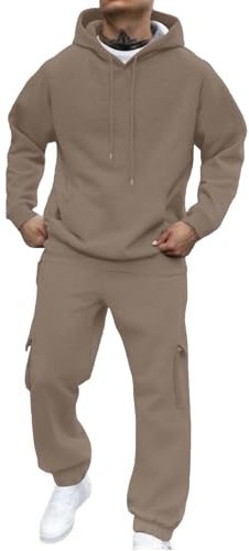 Jogginganzug Herren Trainingsanzug Sport Hoodie Und Jogginghose Set Sportanzug 2 Teiliges Jogging Anzug Tracksuit Atmungsaktiv Fitness Kleidung Männer Laufanzug Freizeitanzug Hausanzug