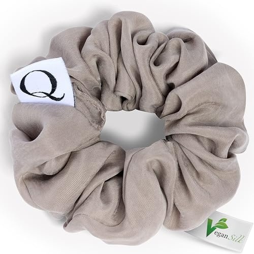 QUPRO® Scrunchies (2er-Set) – Haargummis aus veganer Seide mit Spiralgummi I Scrunchie - Haarschonend, reibungsarm & rutschfest I Scrunchies Haargummi Damen - Ideal für Locken & glattes Haar