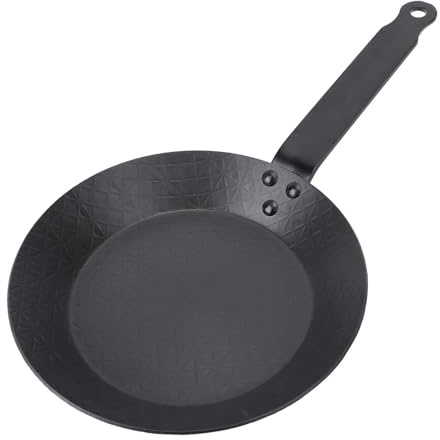 Ausla Poêle à Steak en Acier Carbone avec Revêtement Antiadhésif pour Cuisinière à Gaz et Induction Utilisable au Four Fumée (M)