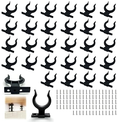 Hexizexi Sockelleisten Clips 30 Stück Küchensockel Befestigung Sockelleiste | Sockelleiste Küche mit 90 Schrauben Schwarze Sockelblende Küchen Bad Sockelhalterunge für 32-42 mm Küchenfüße