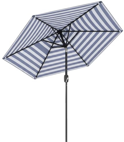 Outsunny Parasol de jardin avec angle réglable et manivelle imperméable Ø 230 cm