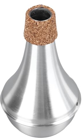 Silenciador para trompeta, silenciador de práctica para trompeta de aleación de aluminio con protección de borde de corcho, reducción de sonido del 80%–90% para ensayos en casa sin