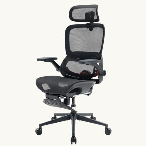 SIHOO B100 Bürostuhl, Bürostuhl Ergonomisch mit Adaptive Lendenwirbelstütze | Ergonomischer Bürostuhl mit Verstellbare breite Kopfstütze, atmungsaktive Vollnetz-Rückenlehne, 3-Stufen-Kippverriegelung