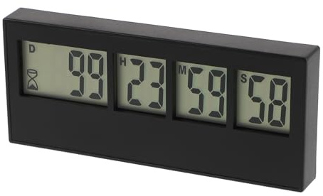 Ciieeo Minuteur Numérique Élégant en Plastique Noir Grand Affichage Clair, Facile à Utiliser, pour Décompte de 999 Jours Lors de Vacances ou Mariage