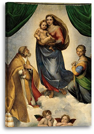 Printed Paintings Leinwand (80x120cm): Raphael - Sixtinische Madonna