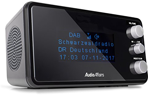 AudioAffairs, radiosveglia con altoparlante PLL FM, 2 sveglie con funzioni snooze e timer DAB+ Schwarz