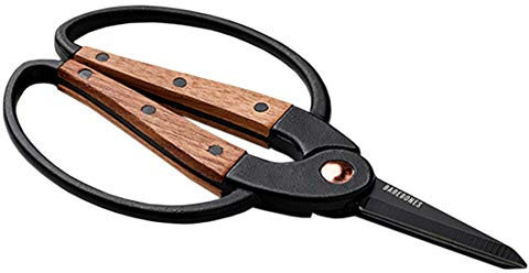 Barebones Garden Scissors - Walnut Scissors - Garden Supplies and Indoor Plant Accessories - Plant Shears with Wide Handles - Comfortable Fit Trimming Shears (Small)