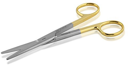 Paire de ciseaux tranchants - 14 cm - Avec longue durée de vie et de qualité supérieure - Extrémités étroites émoussées et revêtues de métal dur - Idéale pour la chirurgie