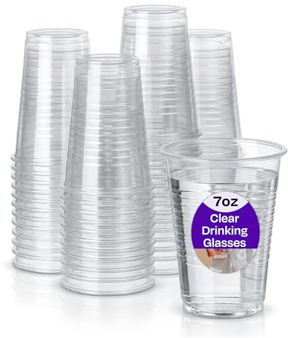 We Can Source It Ltd – Clear Plastic Drinking Cups 7oz with Smooth Rim – Disposable Strong Water Cups for Coolers, Parties & Events – Durable Drinkware for Cold Beverages – Pack of 500