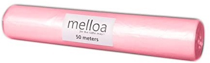 MELLOA refill KIT for 5 or more diaper pail cartridges compatible with Tommee Tippee Sangenic Tec Simplee Twist & Click Spross Ubbi Magic Littycat and many other kasettes (Pink, 50m)