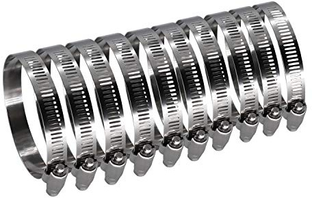 Roadformer 3 Worm Gear Hose Clamp - SAE 48 Size, Full Stainless Steel with 1/2 Band Working Range 65mm - 89mm Duct Clamp Pipe Clamp Worm Drive Hose Clamp Fuel Line Clamp (10 Pack, 65mm - 89mm) | 3 Hose Clamp Worm Gear SAE 48 Size, 1/2 Band Width: smoothly install and precisely fit hose & pipe