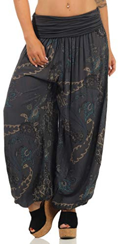 Malito Donna Pantaloni Aladdin Panathlon Yoga Pants Sport 7185 (Grigio Scuro)