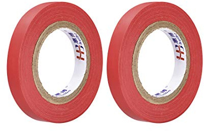 sourcing map 2Stk. Isolierband 10mm/0,39 breit 14,5M/47,5ft lang 0,15mm dick 400V 80C Rot