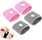 2 pares de pulseras de acupresión antináuseas para embarazo, náuseas de viaje sin efectos secundarios, pulsera antináuseas para niños, bandas de muñeca para adultos, viajes (pink-grey)