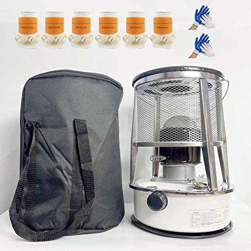 Vendics Stufa a Cherosene Senza Riscaldamento Elettrico Stufa da Campeggio per Interni Ed Esterni 4.6L/6L Riscaldatori a Olio per Tende Portatili Riscaldatore Di Emergenza con Custodia e 6 Stoppini/