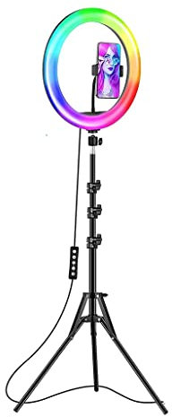 26CM RGB Color Soft Ring Light Remote Circle Lamp con treppiede Fotografia Fill Lighting Selfie Video Recording RingLight