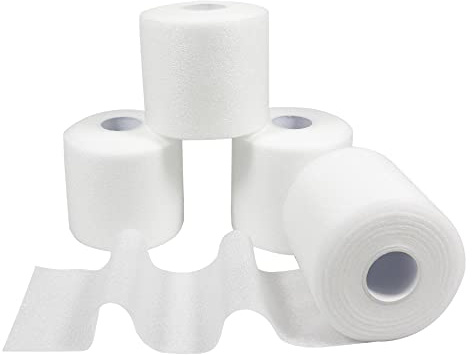 4 Rotoli Salvapelle Sportiva Fasciatura, Bendaggio Salva Pelle 7 cm x 27 m | Salva Pelle per Calcio e Sport, Nastro Protettivo Evita Lesioni e Residui Adesivi, per Caviglie, Polsi e Ginocchia