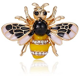 Broche abeille peinture à l'huile - Petite broche personnalisée avec strass - Broche abeille délicate - Bijoux de bureau - Cadeaux pour pulls, chemises, costumes, Métal