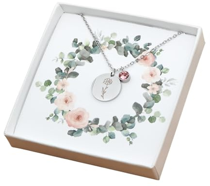 Generisch Personalisierte Halskette Geburtsblume Damen Mädchen