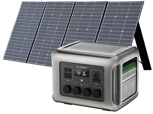 ALLPOWERS R2500 V2 1920Wh Solargenerator mit Solarpanel 400W, 4 x 2500W AC Ausgänge (5000W Spitze), Tragbare Powerstation mit Solarmodule für Stromausfall, Camping, Wohnmobil, Wohnwagen und Notfälle
