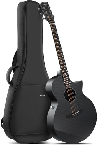 Enya X3 PRO Gitarre - 41 Zoll Schwarz Kohlefaser Elektro-Akustische Gitarren für Erwachsene Anfänger Spielen und Singen Electric Acoustic Travel Guitar Festival Geschenk
