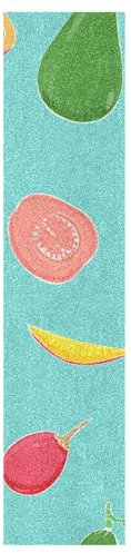 KAAVIYO Tropische Früchte Bunt Skateboard Griptape Rutschfest Selbstklebend Longboard Griptapes Aufkleber Griffband 9x33in,44x10in(1pcs)