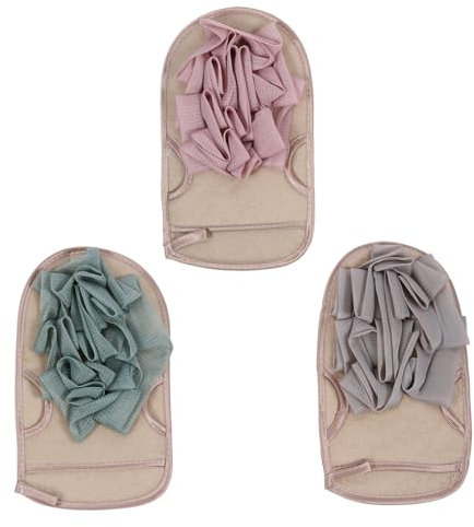 Housoutil 3stücke Doppelseitiger Badehandschuhe Mit Badeschwammhandschuh Und Badepeelinghandschuh Für Körperpeeling Und Sanfte Hautreinigung Geeignet Für Frauen Und Männer