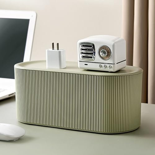 Cable Management Box, Cable Tidy Box, Storage Cord Organizer Box for Hide and Conceal Electrical Cables, Extension Power Strip Box (Green)