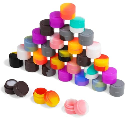 vcsjw 30 contenitori in silicone, 2 ml, contenitori in silicone, mini rotondi, in silicone, per la conservazione di alimenti, cosmetici