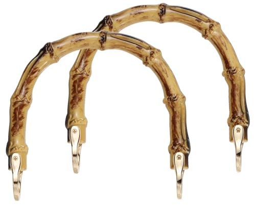 QUARKZMAN 2 Pezzi Maniglie per Borsa in ABS 5 Maniglia a Forma di Marrone | U, Accessori di Ricambio per Borsa, Fatti a Mano, con Fibbia Dorata, per Borsa