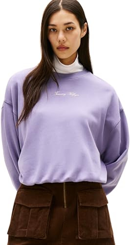 Tommy Hilfiger Donna Felpa Classic Script Terry Scollo Rotondo