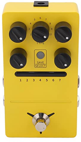 Pedale Multimodulazione Effetti Stereo Chorus Flanger Tremolo Fase Vibrato Liquid Auto Wah Stutter Ring Low Bit Pedale per Chitarra Elettrica in Metallo Giallo FS05