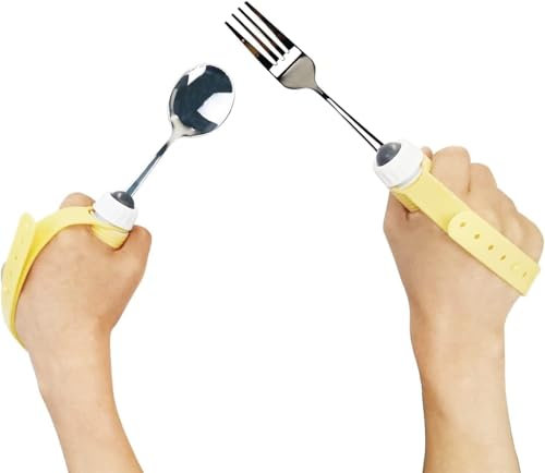 Accesorios for discapacitados, Juego de tenedores, cucharas y utensilios adaptables, tenedor giratorio de 360 ​​​​°, cuchara, ayuda for comer for discapacitados, for agarre débil, derrame cerebral, ar
