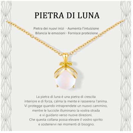 Lueaurra Regalo per Donna Collana Pietra di Luna Idee Regalo Originale per Ragazza Adolescente Regalo di Natale per Donna Regalo di Compleanno Collana per Figlia Mamma Sorella Amica