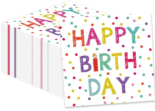 50 Stück Servietten Set Mit Punkten, Einweg Cocktail Servietten Set, Aufgeklappte Servietten Für Party Zubehör, Happy Birthday Party Dekoration 33 X 33 cm