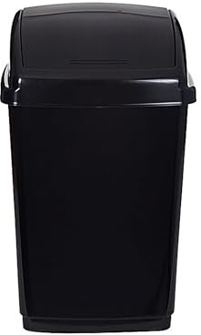 ZARVICZONIA 10L/30L/50L Premium Plastic Swing Bins Durable For Kitchen Bathroom Rubbish Office Room Trash Rubbish Recycling and General Waste (Black, 10 Litre)