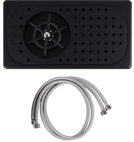 Wrtysully Enjuagadora de Jarra Enjuagadora de Vidrio para Bar de Acero Inoxidable para, Enjuagadora en Aerosol Lavador de Vasos para Hotel, CafeteríA, Restaurante, Color Negro