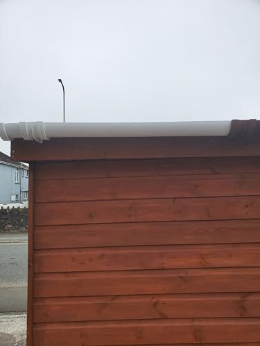 Plastic upvc Guttering Kit for Sheds and Extensions Round Gutter 100mm (White, 2.4 Meters)