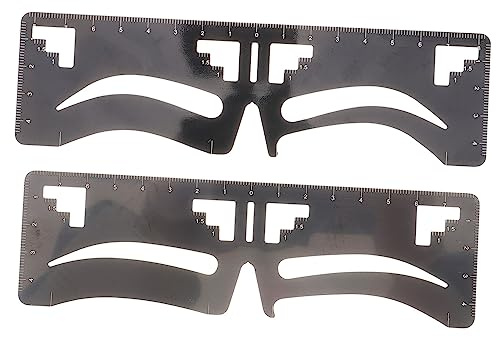 Homoyoyo 2 piezas Plantilla de Cejas DIY Regla Balanceadora para Delineado Simétrico Herramienta Maquillaje Cejas Mujer