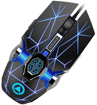 UTHCLO Souris de Jeu USB Filaire en Abs Capteur Optique 3200 Dpi pour Ordinateur, Mouvement Fluide et Résistance à l'usure, pour Gamers Exigeants