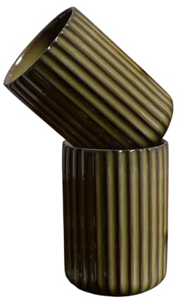 MeYuxg Juego de 2 tazas de café expreso sin asa, 300 ml sin asa, taza de café de cerámica para café y capuchino, expreso de pared gruesa (verde lago)