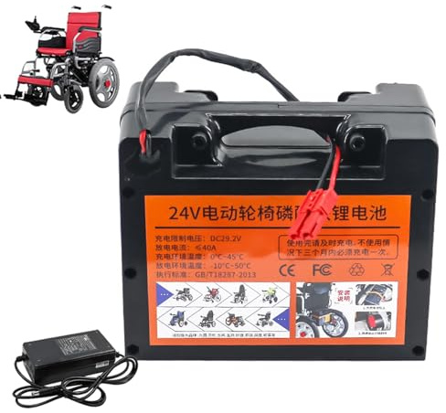JCXYL EV 24 Volt LiFePO4 Mobility Scooter Battery 24V 20AH 25AH 35AH 40AH 50AH 60AH 70AH Electric Wheelchair Battery Lead-Acid Battery Replacement,24V,25Ah