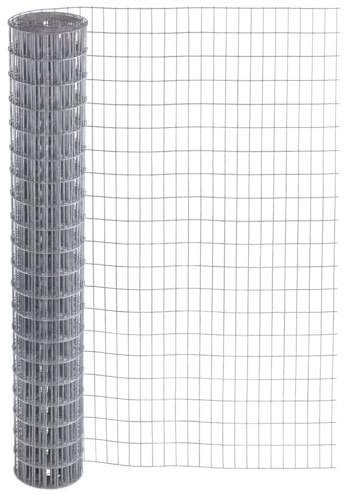 Garmix Marderzaun Verzinkt Maschendraht 4-Eck Drahtgitter 25x50mm (50cm x 25m, 2,1mm)