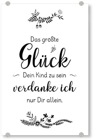 artboxONE Acrylglasbild 150x100 cm Typografie Dein Kind zu Sein Bild hinter Acrylglas - Bild Blumen Bouquet erziehung