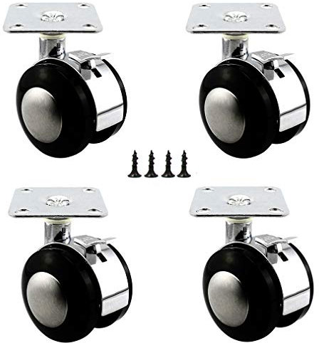 Zlovne01 Rollen für Möbel,Bürostuhl Rollen,Durchmesser 40mm/50mm(1.5in/2in),Set von Vier,Schützen Sie Ihren Teppich/Ihr Hartholz