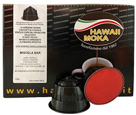 Capsule Caffè Compatibili – 50 Capsule per macchine Nescafè Dolce Gusto* Hawaiimoka Torrefazione dal 1987 - Caspule di Caffè Miscela Bar