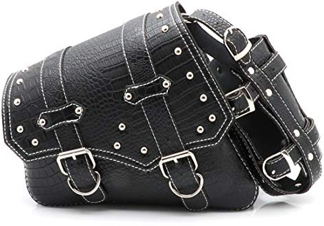 Motorrad Satteltaschen Leder PU wasserdichte Motorrad Side Gepäck Werkzeugtasche - Schwarz (Linke Seite)