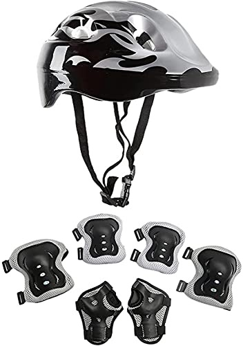 AOOPOO Kids Bike Helmet Toddler Helmet Skateboard Protective Gear Set for Age 3-8 Boys Girls Children Knee Pads Elbow Pads Wrist Guards for Roller Skate Cycling Scooter (Black)